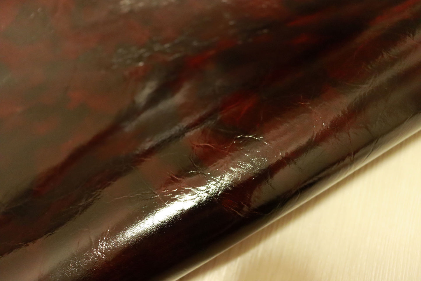 ds30円！新入荷！ムラ染 ガラス加工 ボルドーブラウン 大きめハギレ 200ds