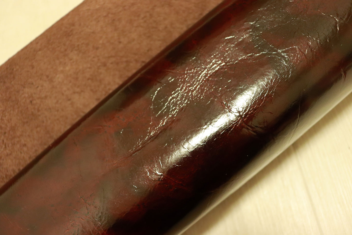 ds30円！新入荷！ムラ染 ガラス加工 ボルドーブラウン 大きめハギレ 200ds