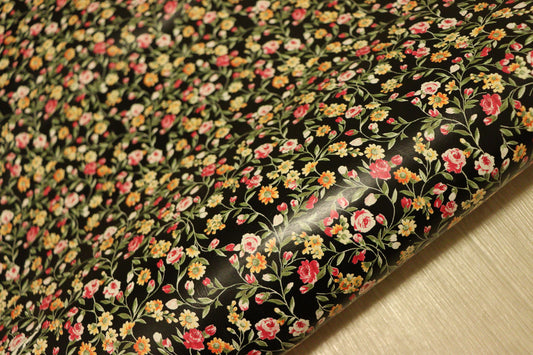 ds20円！新入荷！イタリアンレザー　フィルム貼り　花柄　床革　100ds