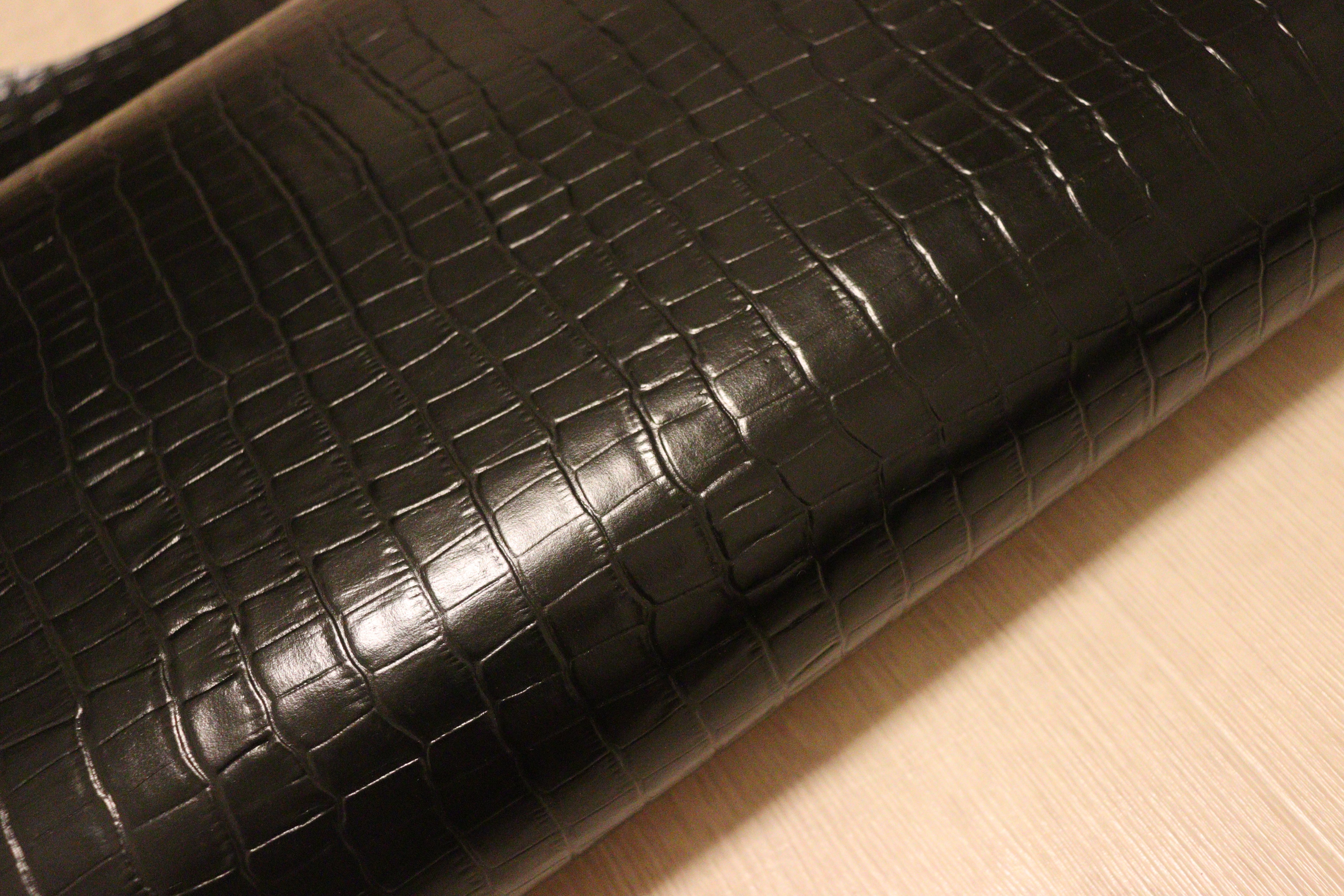 ds28円！新入荷！ブラック クロコ型押し 顔料仕上げ 273ds – 【レザー