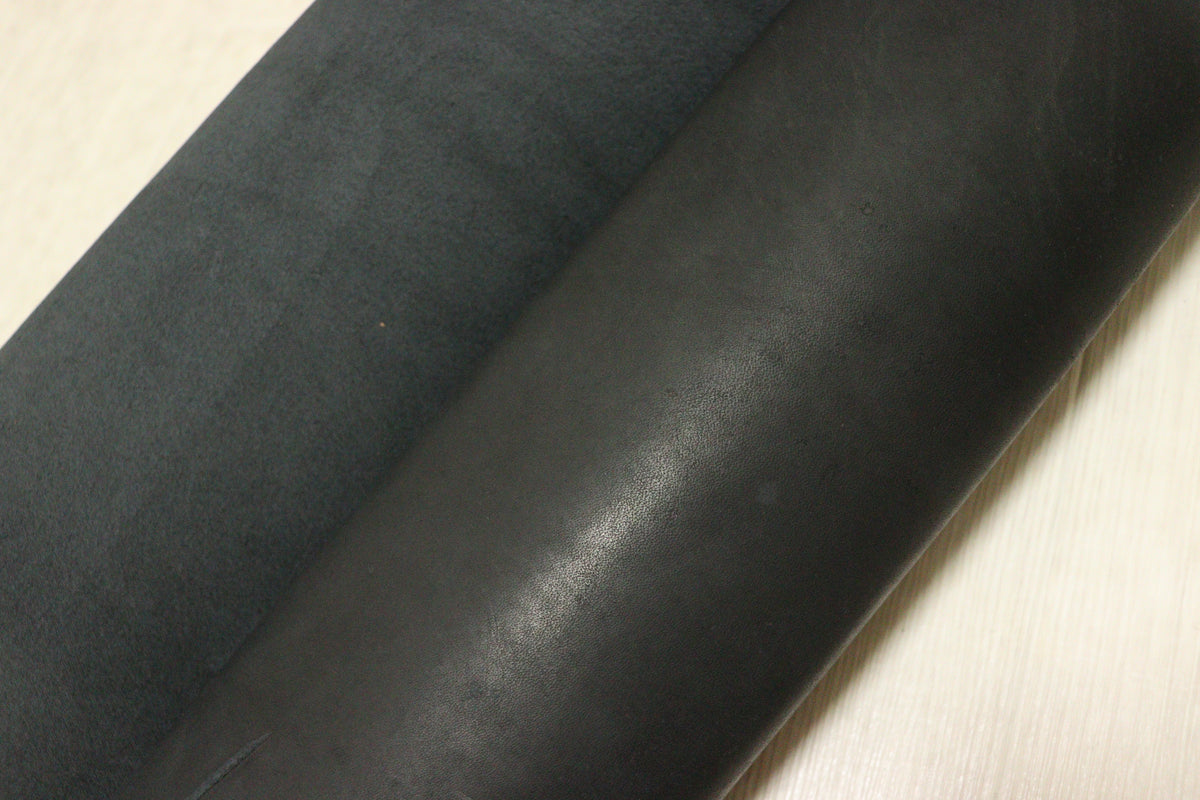 ds50円！新入荷！イタリアンレザー　オイルヌメ　ブラック　スムース加工　280ds