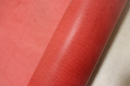 ds50円！新入荷！イタリアンレザー　ベリー　レッド　ピットなめし　ヌメ革　69ds