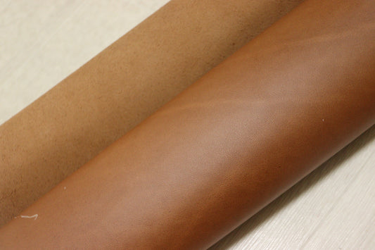 ds38円！新入荷！訳あり　イタリアンレザー　スムース加工　ヌメ革　ブラウン　208ds