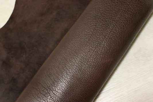 ds32円！新入荷！バッファローカーフ　チョコブラウン　シュリンク加工　97ds