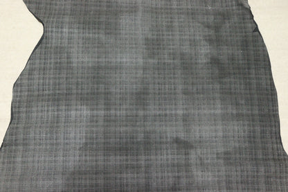 ds25円！新入荷！チェック柄プリント　ダークグレー　豚革　110ds