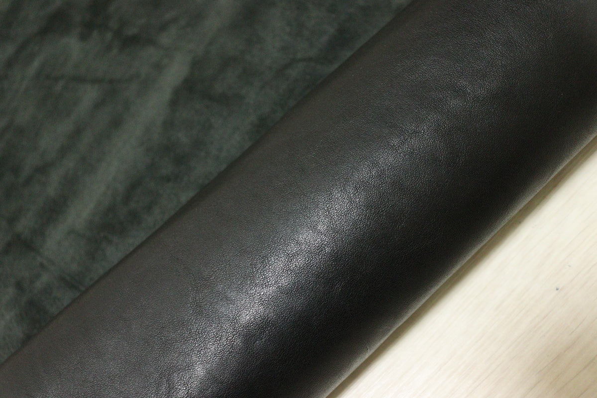 ds50円！新入荷！イタリアンレザー　オイルヌメ　ブラック　70ds