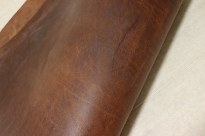 ds80円！イタリアンレザー 　極厚オイルヌメ　ショルダー　アンバーブラウン　60ds