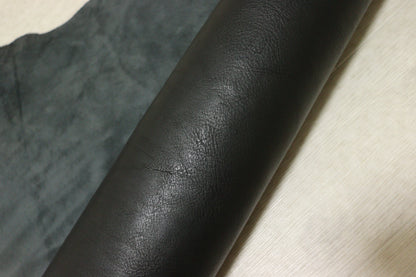 ds75円！イタリアンレザー 　スムース加工　ブラック　ショルダー　ヌメ革　100ds