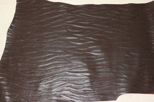 ds75円！イタリアンレザー 　極厚オイルヌメ　バーガンディ　絞り加工　ショルダー　125ds