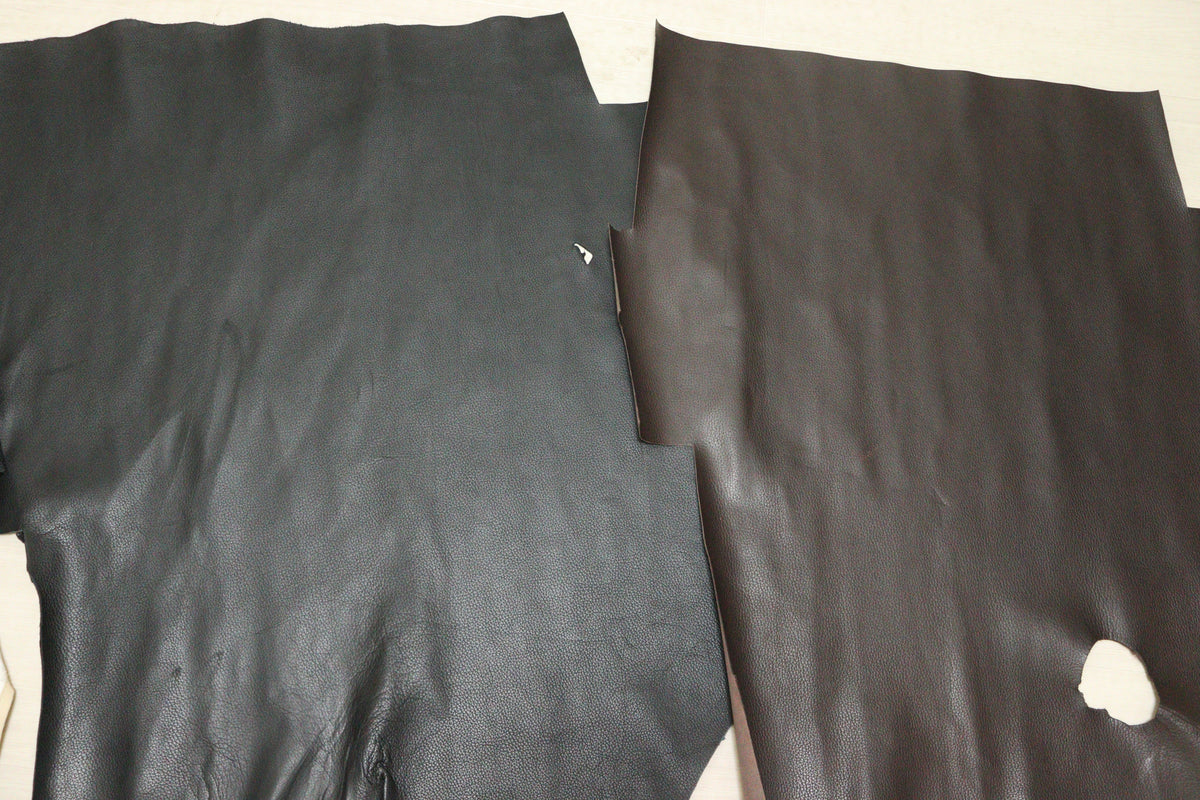 ds28円！新入荷！シュリンク加工　ハギレ　2枚セット　ブラック＆ブラウン　115ds