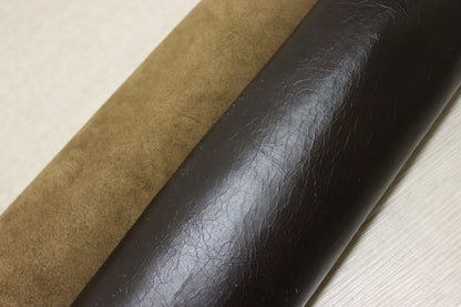 ds30円！イタリアンレザー　クラッキング加工　ダークブラウン　327ds