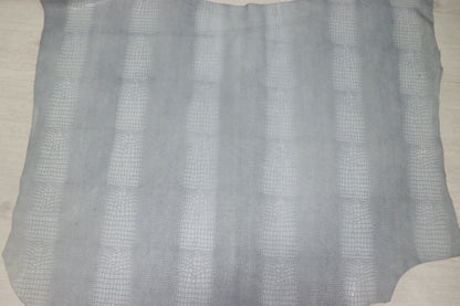 ds70円！イタリアンレザー　ショルダー　クロコ型押し　アイスグレー　158ds