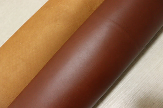 ds60円！イタリアンレザー　キップ　ヌメ革　レッドブラウン　スムース加工　135ds