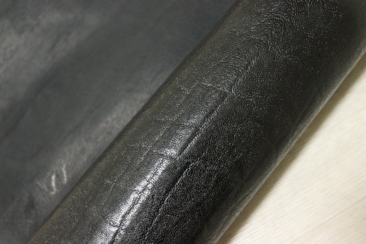 ds28円！新入荷！エレファント型押し　ヌメ革　ブラック　119ds