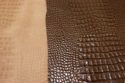 ds70円！イタリアンレザー　ショルダー　クロコ型押し　コーヒーブラウン　135ds