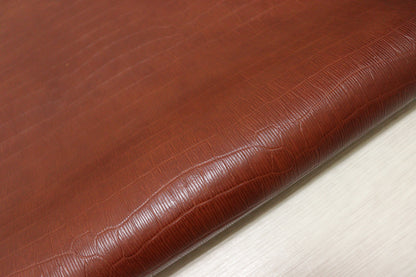 ds70円！イタリアンレザー　ショルダー　クロコ型押し　レッドブラウン　137ds