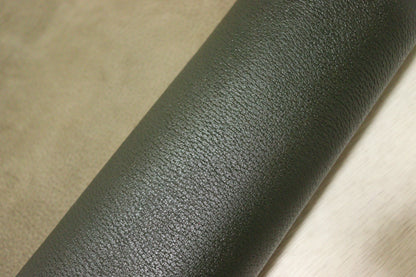 ds28円！新入荷！豚ヌメ　顔料仕上げ　カーキ　シボ型押し　110ds