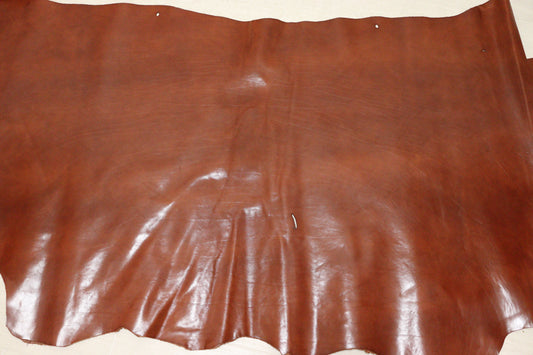 ds75円！イタリアンレザー オイルヌメ　Wショルダー　アニリン仕上げ　レッドブラウン　166ds