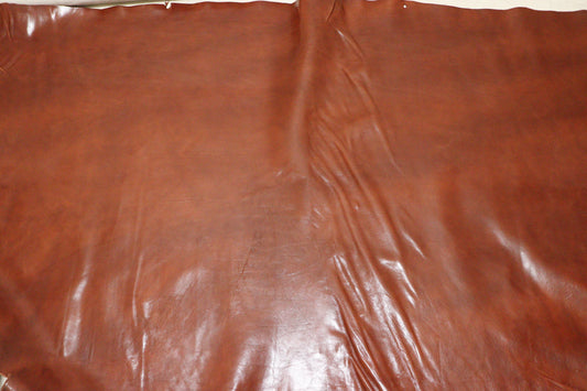 ds75円！イタリアンレザー オイルヌメ　Wショルダー　アニリン仕上げ　レッドブラウン　230ds