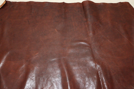 ds75円！イタリアンレザー オイルヌメ　Wショルダー　アンチック加工 ブラウン　　184ds