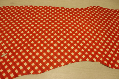 ds35円！新入荷！チェックプリント　オレンジレッド　118ds