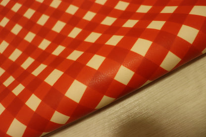 ds35円！新入荷！チェックプリント　オレンジレッド　118ds