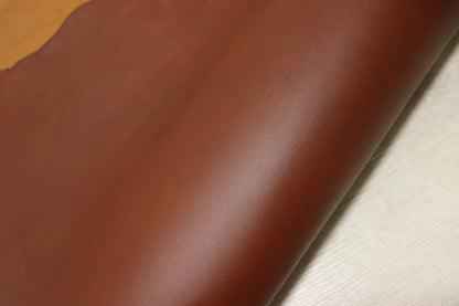 ds60円！イタリアンレザー　キップ　レッドブラウン　スムース加工　120ds