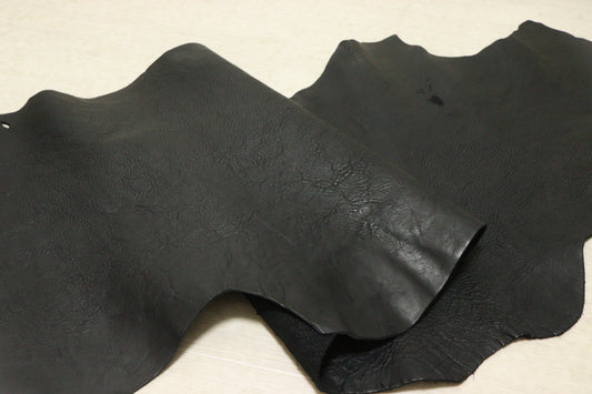 ds48円！イタリアンレザー　ベリー　ダコタシュリンク加工　ブラック　70ds