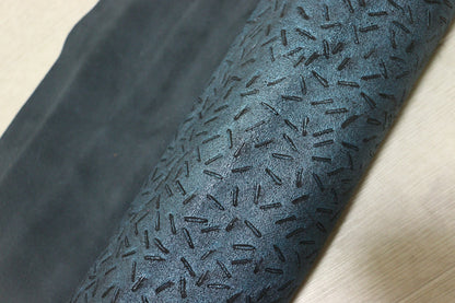 ds25円！新入荷！イタリアンレザー　メタリックブルー　ベロア　エンボス加工　120ds