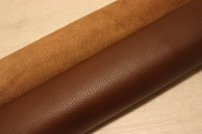 ds30円！新入荷！イタリアンレザー　ディア調　シュリンク加工　チョコブラウン　267ds