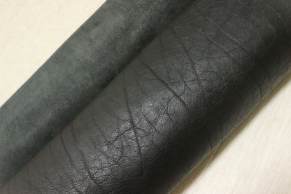 ds75円！イタリアンレザー 　オイルヌメ　Wショルダー　ブラック　152ds