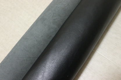 ds45円！イタリアンレザー　オイルヌメ 　ブラック　染料仕上げ　200ds