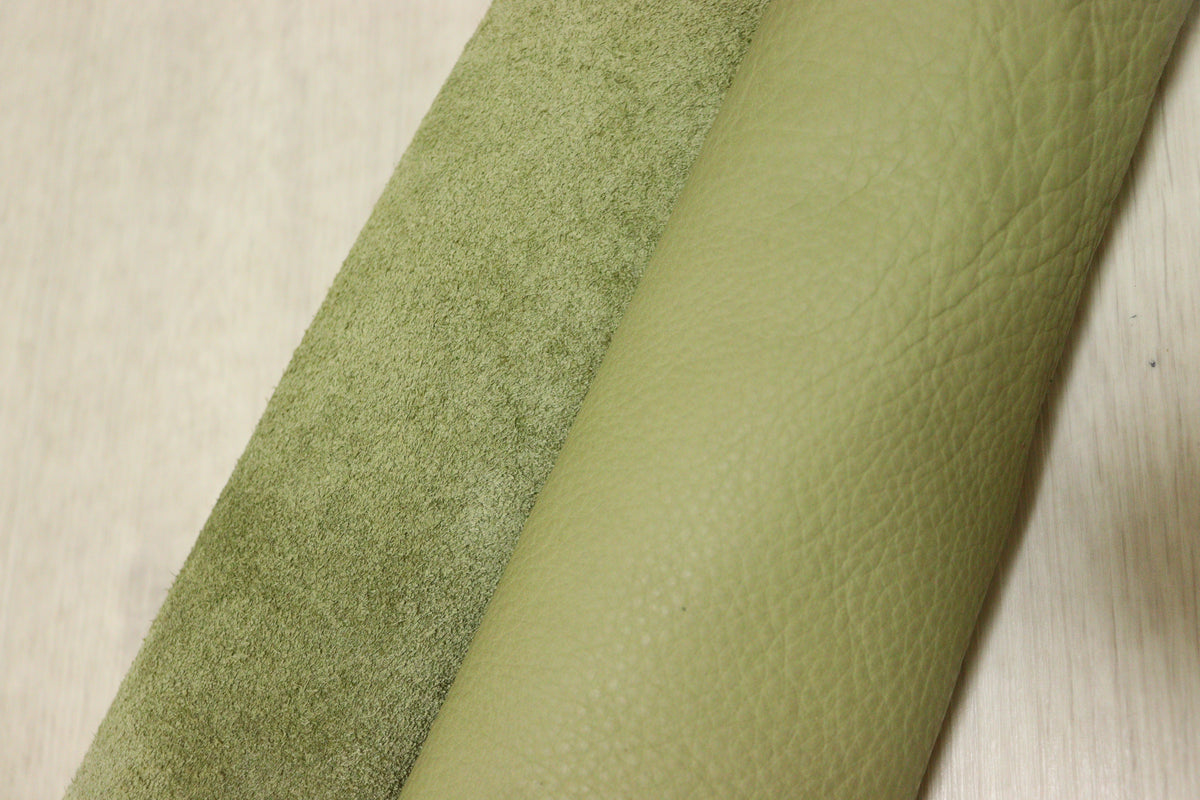 ds28円！新入荷！イタリアンレザー 　抹茶グリーン　スムース加工　220ds