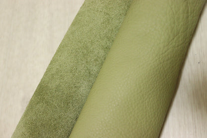 ds28円！新入荷！イタリアンレザー 　抹茶グリーン　スムース加工　220ds