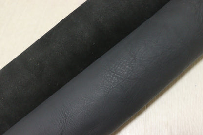 ds50円！イタリアンレザー　オイルヌメ 　マットブラック　スムース加工　200ds