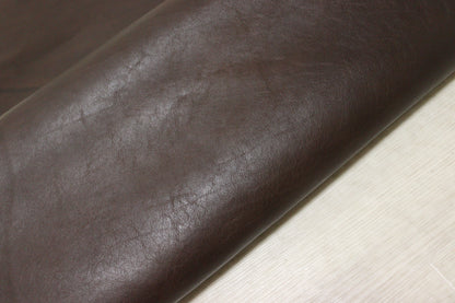 ds50円！イタリアンレザー　オイルヌメ　ダークブラウン　スムース加工　200ds