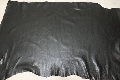 ds45円！イタリアンレザー　オイルヌメ 　スムース加工　ブラック　160ds