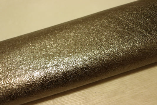 ds25円！イタリアンレザー　ヤギ　箔貼り加工　ダークシルバー　109ds