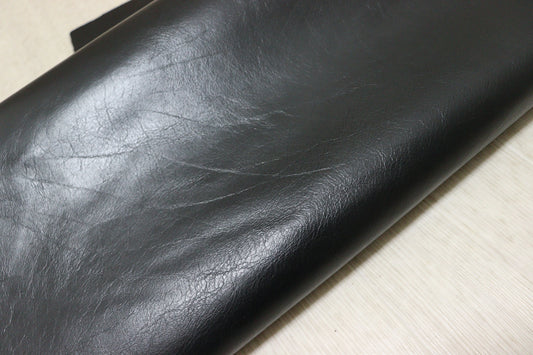 ds45円！イタリアンレザー　オイルヌメ  ブラック　染料仕上げ　200ds