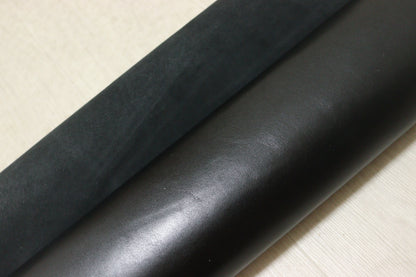 ds50円！イタリアンレザー　オイルヌメ 　ブラック　スムース加工　180ds