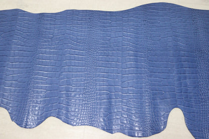 ds30円！新入荷！顔料仕上げ　クロコ型押し　ブルー　125ds