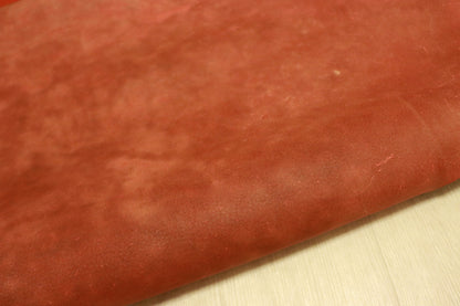 ds25円！新入荷！訳あり・・姫路レザー　レッドブラウン　シボ型押し　ヌメ革　250ds