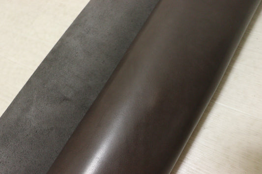 ds45円！新入荷！ビターブラウン　スムース加工ヌメ革　ハギレ　160ds