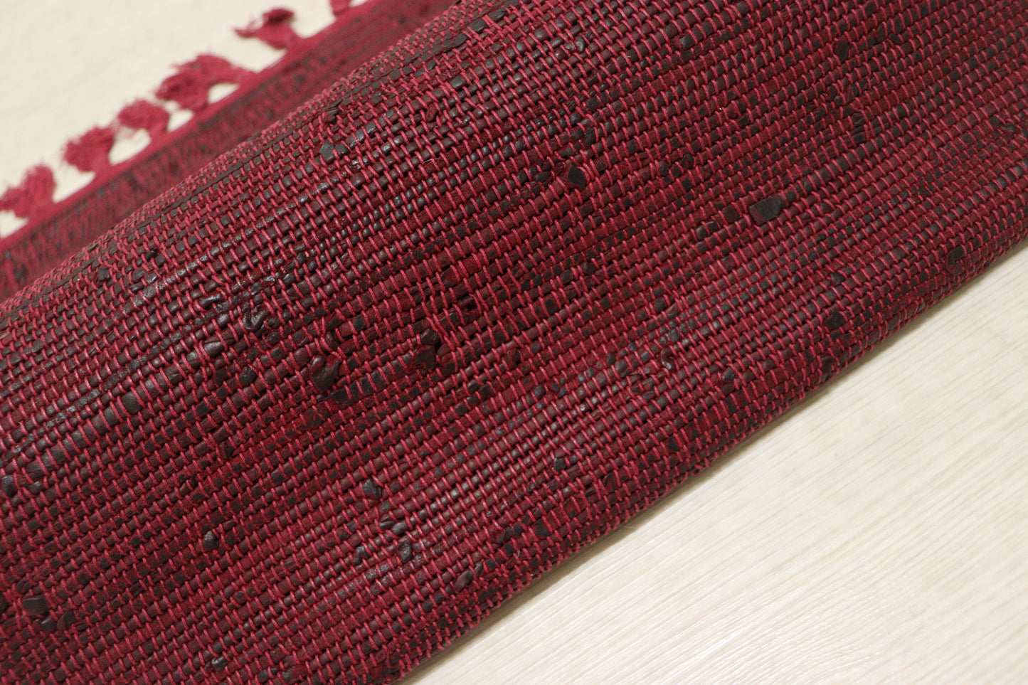 価格固定！価格固定！布×本革　スペインメッシュ　ワインレッド　大判465ds