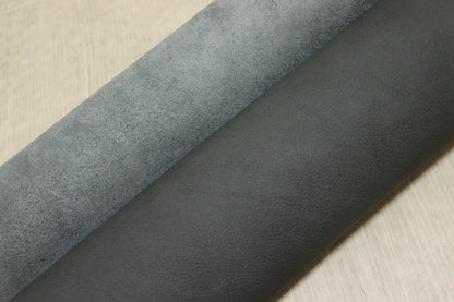 ds30円！新入荷！イタリアンレザー　ムラ染加工　ダークグレー　205ds