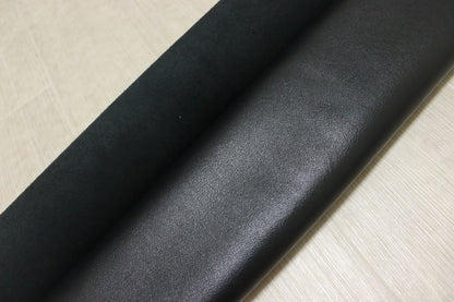 ds50円！イタリアンレザー　スムース加工　ヌメ革　ブラック　165ds