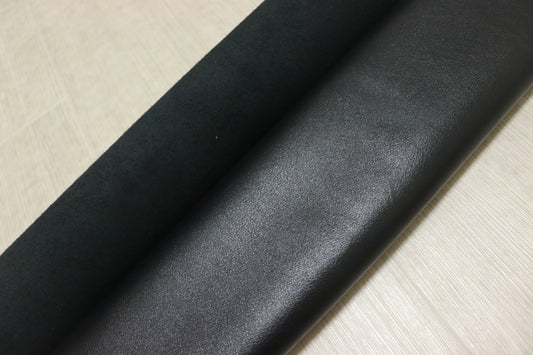 ds50円！イタリアンレザー　オイルヌメ 　ブラック　スムース加工　200ds