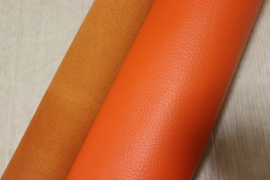ds25円！姫路レザー　顔料仕上げ　シボ型押し　オレンジ　220ds