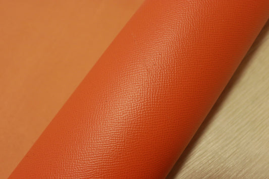 ds100円！新入荷！上質！ノブレッサカーフ　オレンジ　エンボス加工　90ds