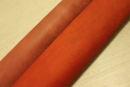 ds22円！ 新入荷！訳あり　姫路レザー レッドブラウン シボ型押し ヌメ革 230ds